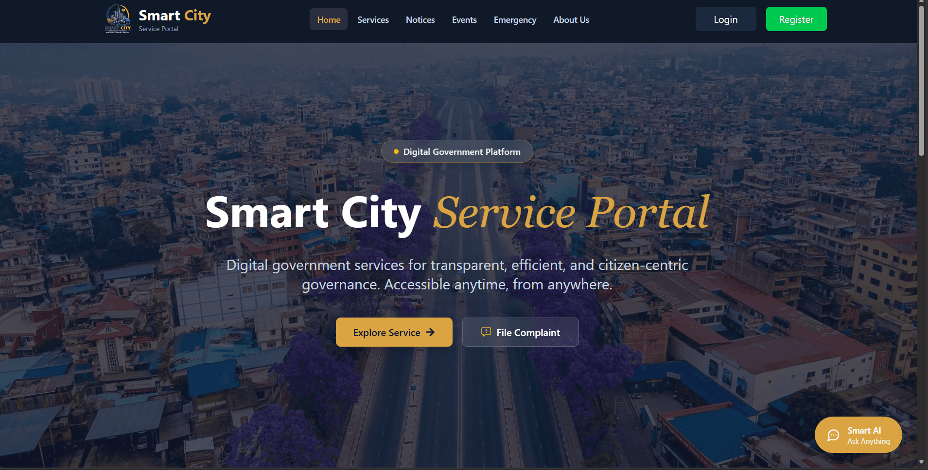 SmartCity Service Portal preview